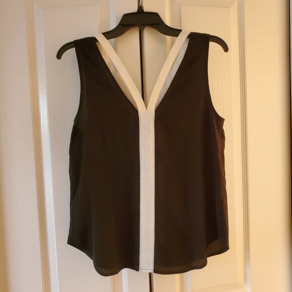 Trouve black camisole top with white trim along; size medium - Picture 4 of 6